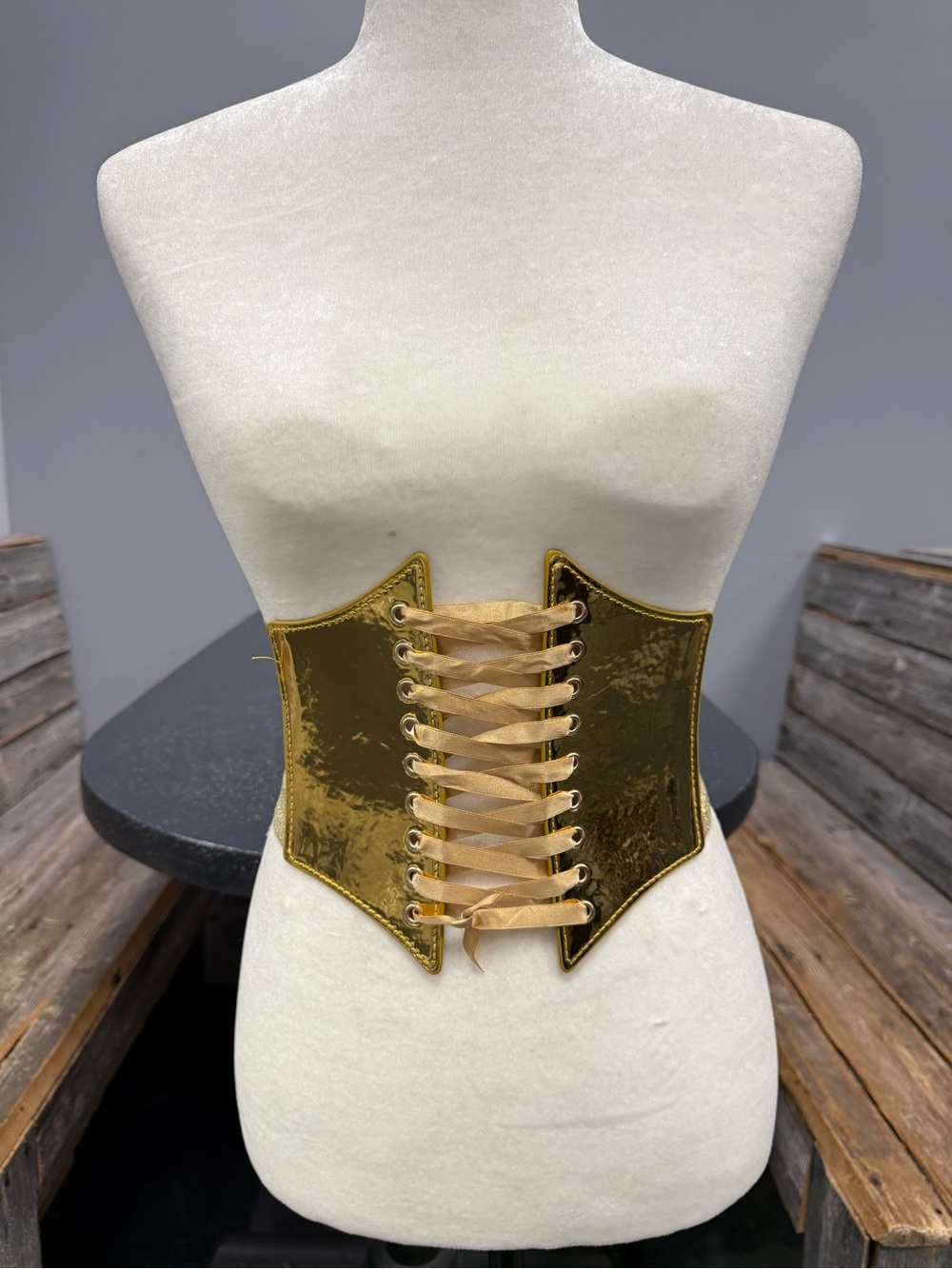 Gold Lace-Up Waist Corset Belt - Women Accessories